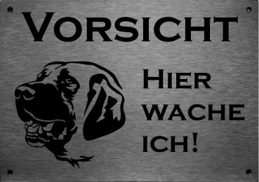Edelstahl Warnschild Kangal-Hirtenhund VORSICHT Hier wache ich!